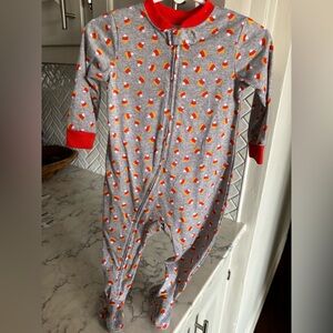 Cozy Gray and Red Kids Footie Pajamas